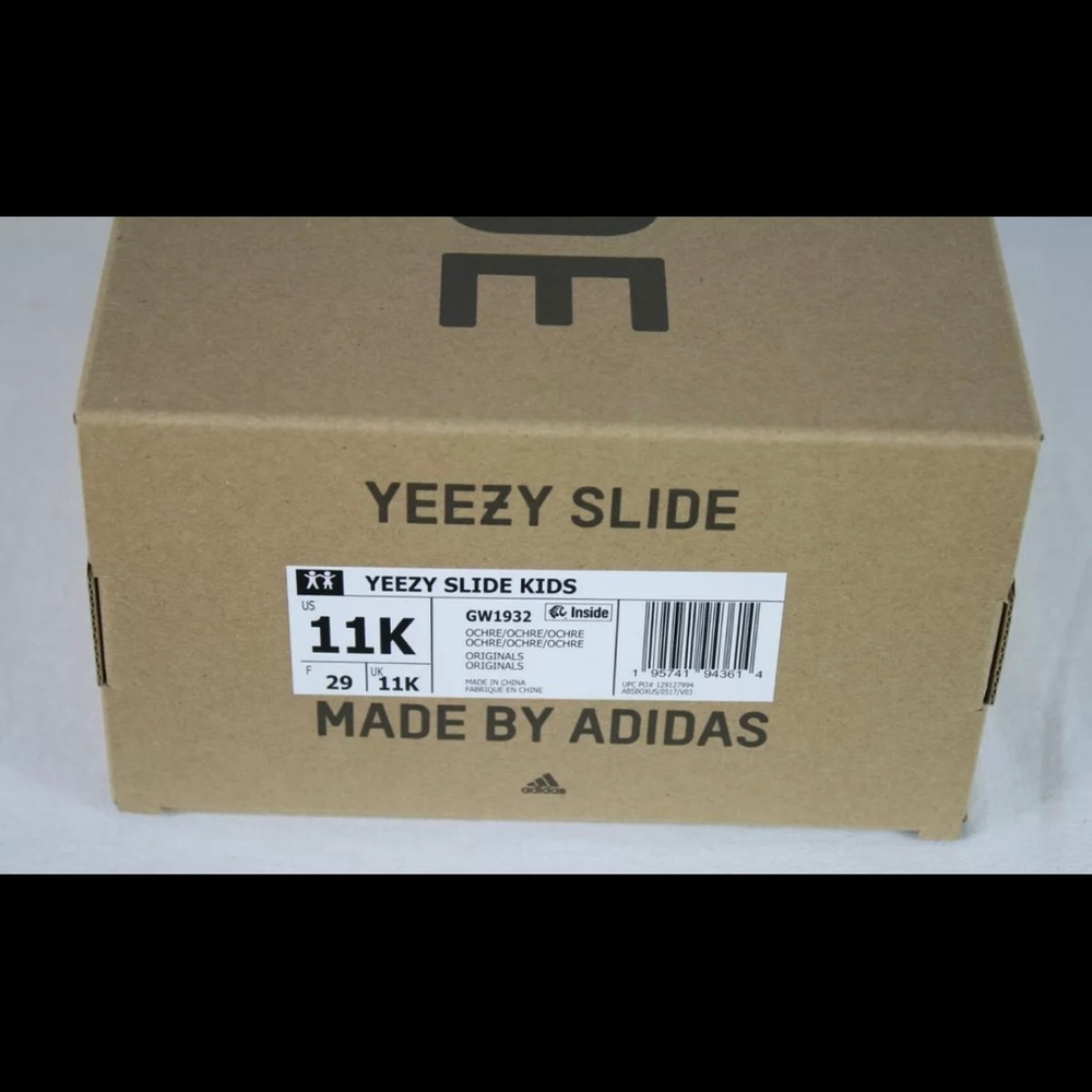 Kids Adidas YEEZY Slides Ochre Size 11K - Picture 4 of 4